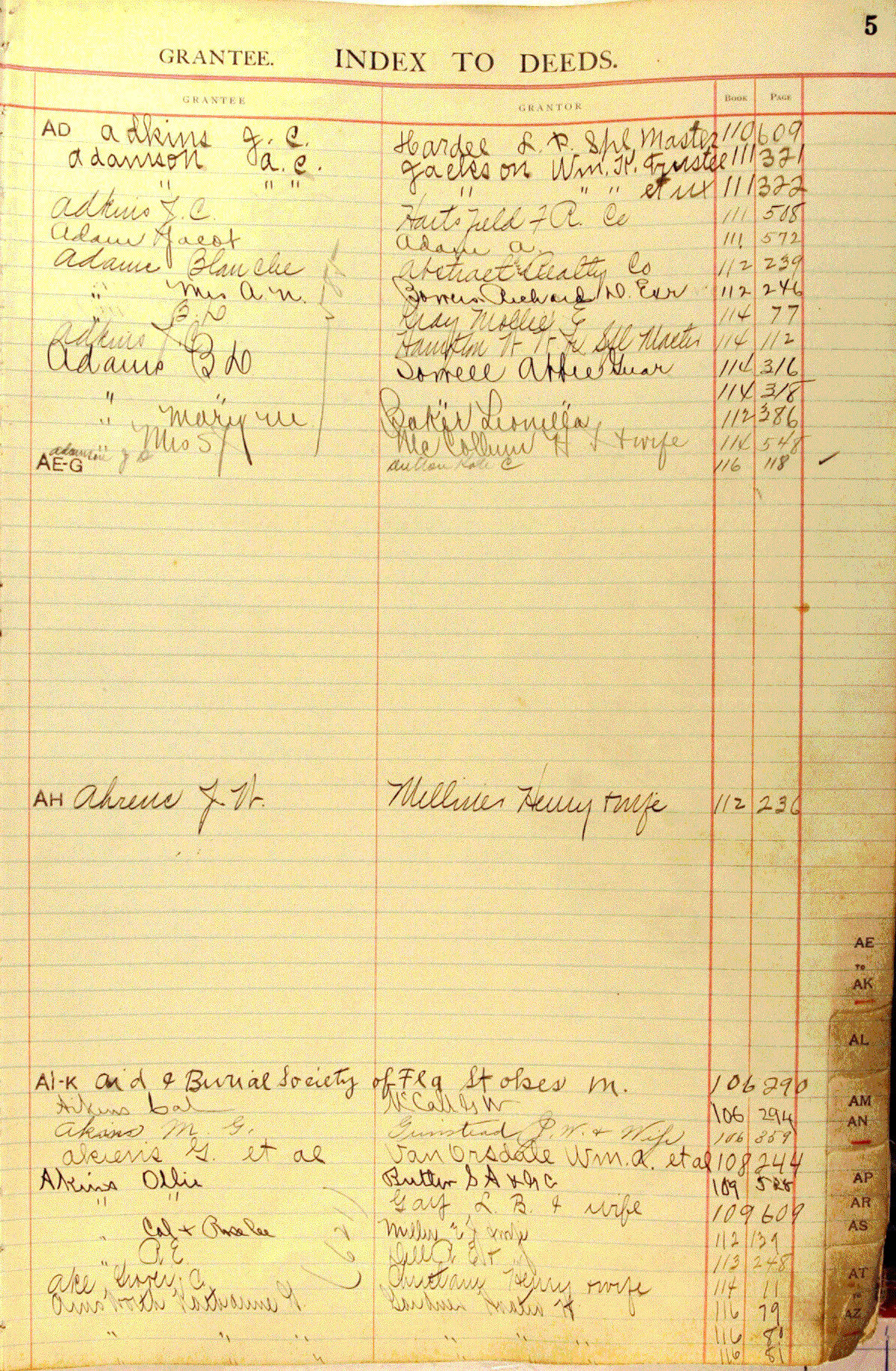 Deed Index 12, Alachua County, Florida