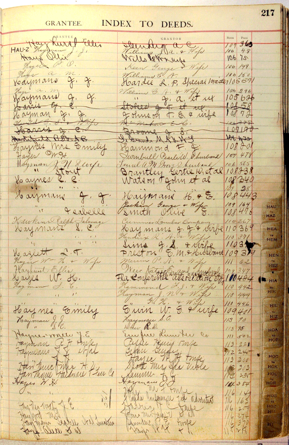Deed Index 12, Alachua County, Florida