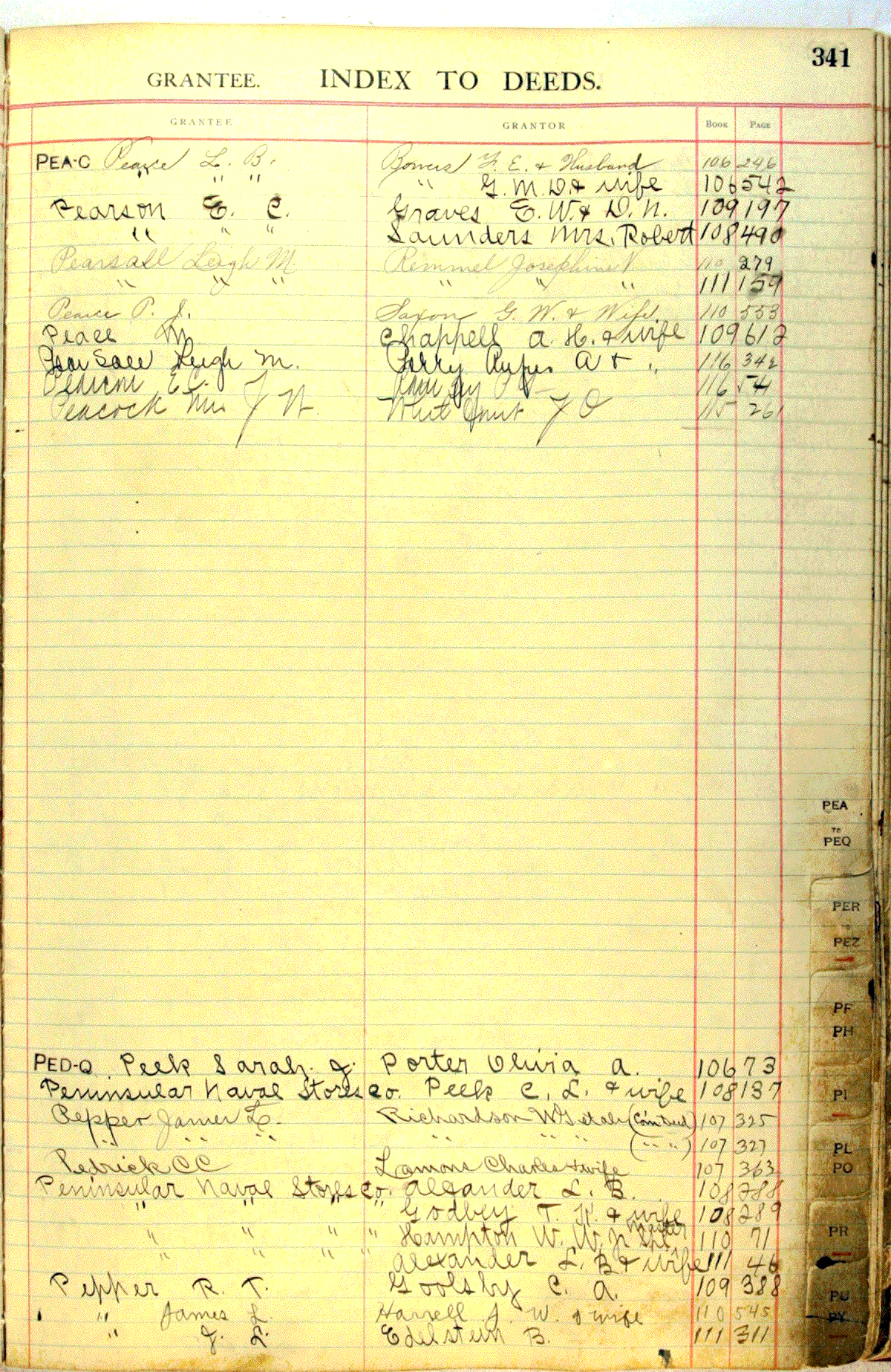 Deed Index 12, Alachua County, Florida