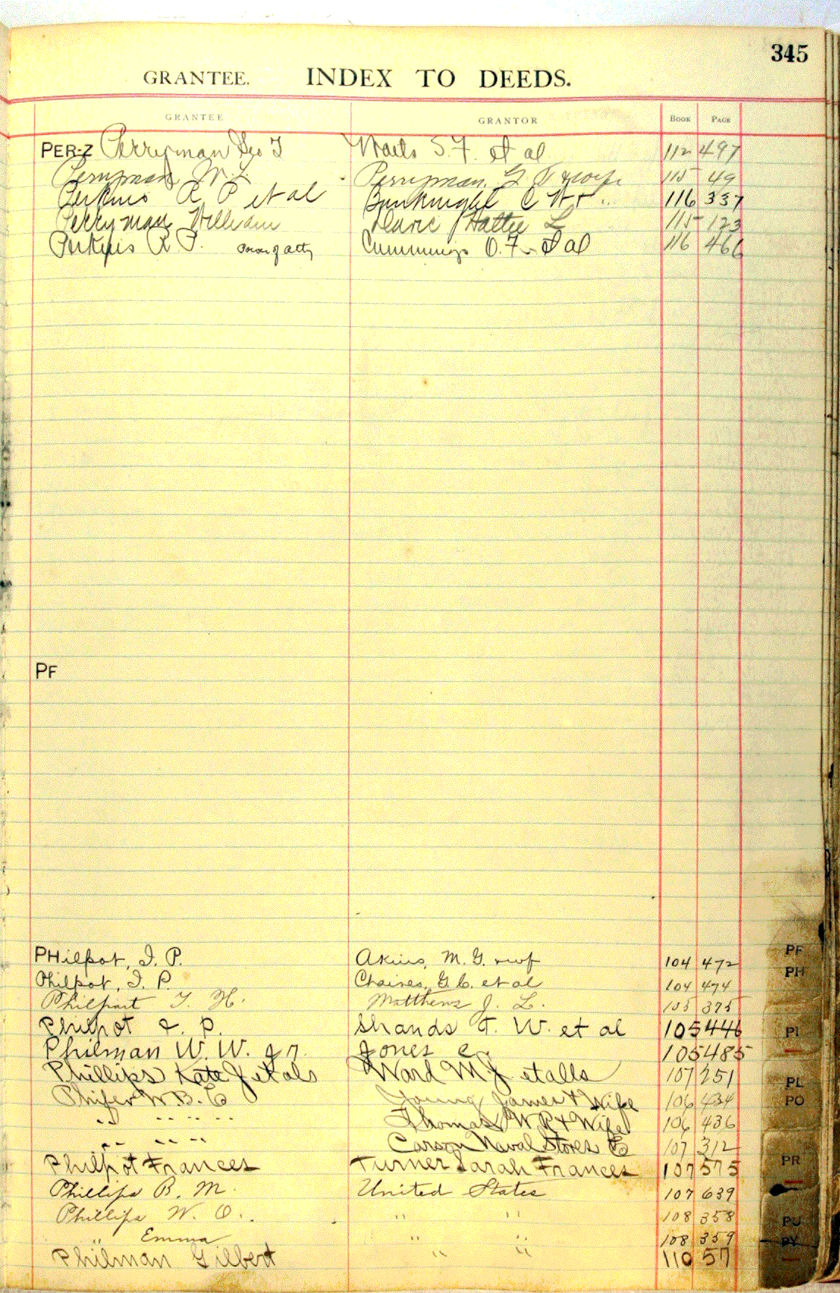 Deed Index 12, Alachua County, Florida