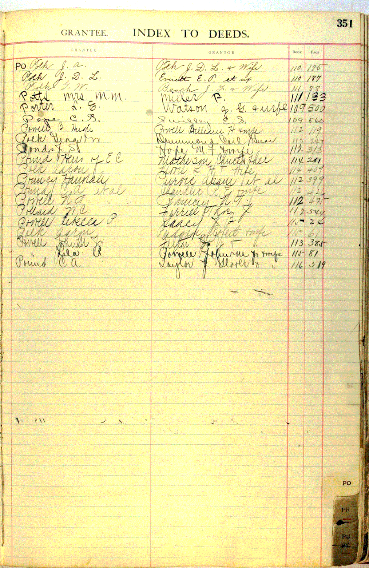 Deed Index 12, Alachua County, Florida