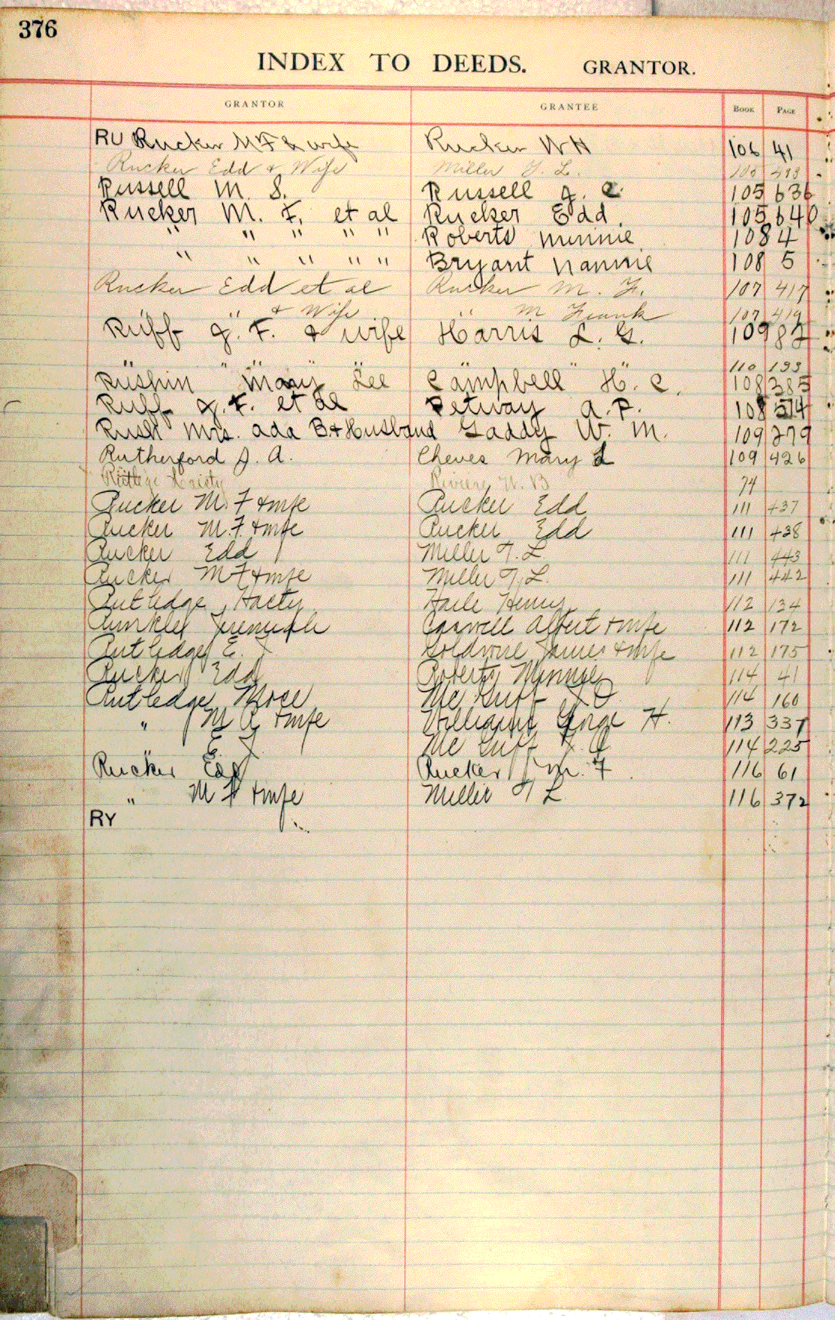 Deed Index 12, Alachua County, Florida