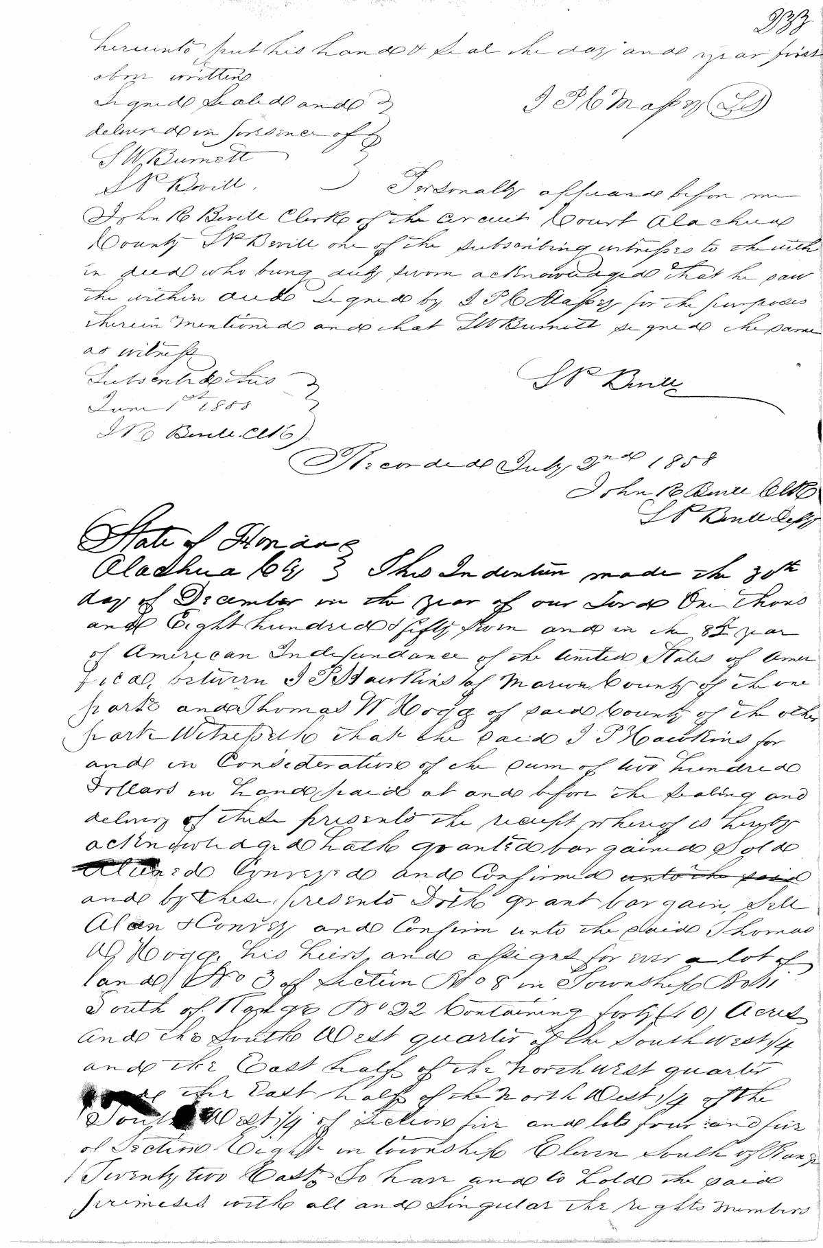 Deed Record C Alachua County Florida