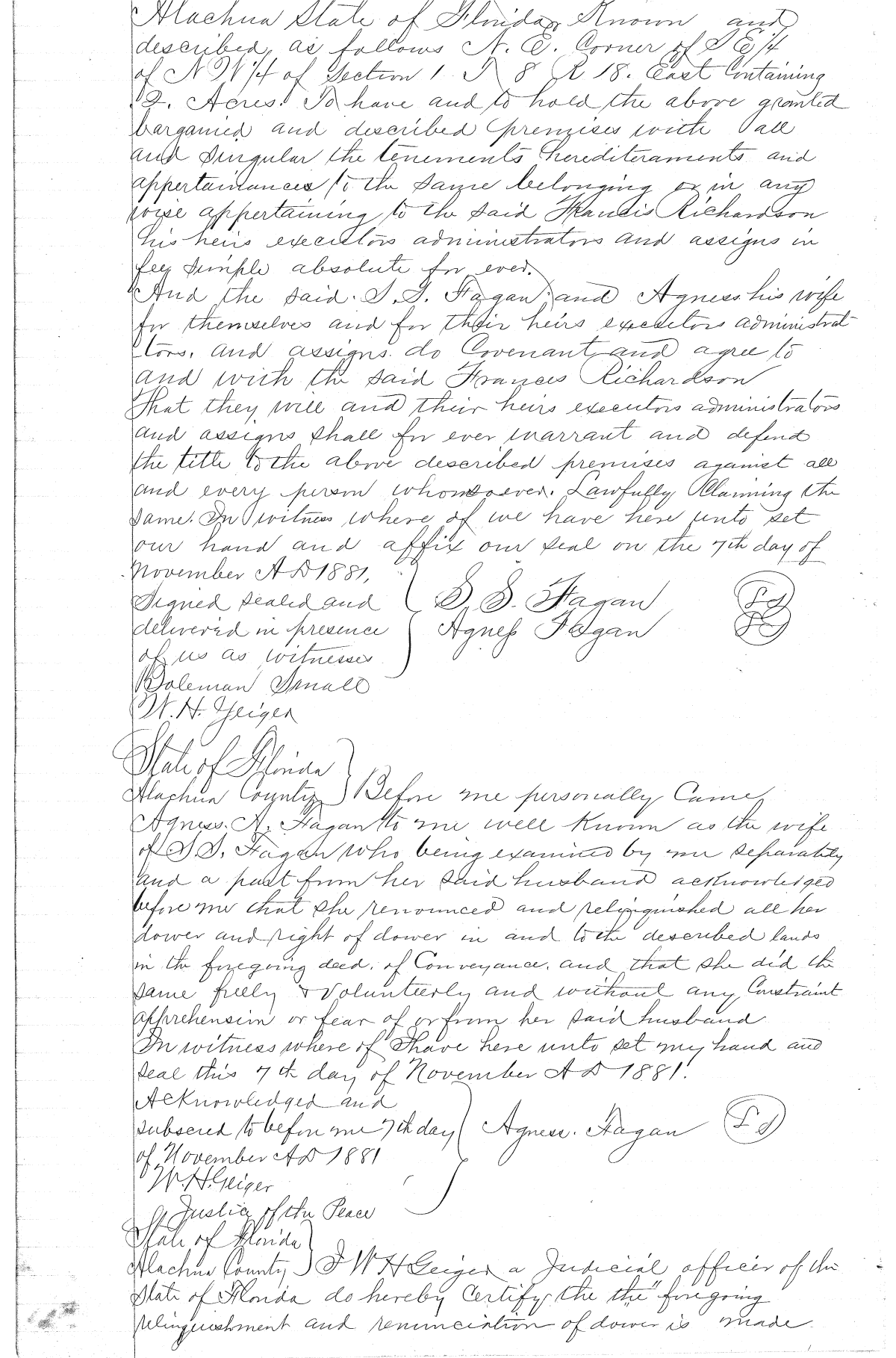 Deed Record O Alachua County Florida