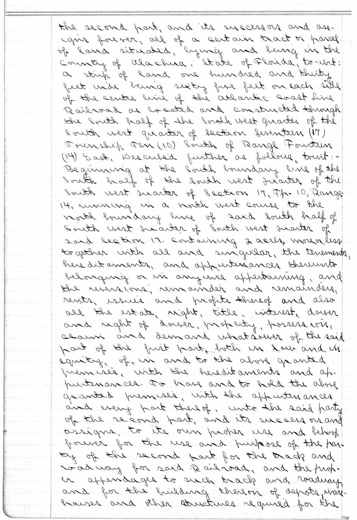 Deed Record 89 Alachua County Florida