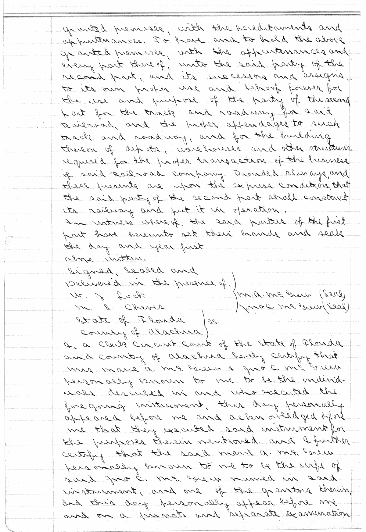 Deed Record 89 Alachua County Florida