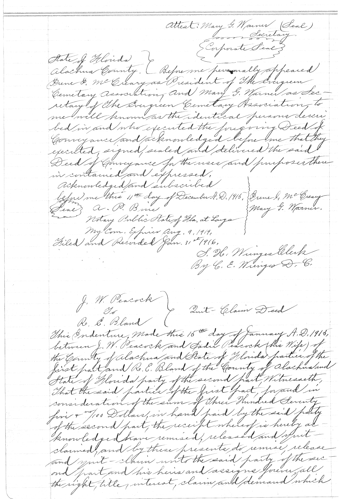 Deed Record 98 Alachua County Florida Deed Record 98 Alachua County Florida
